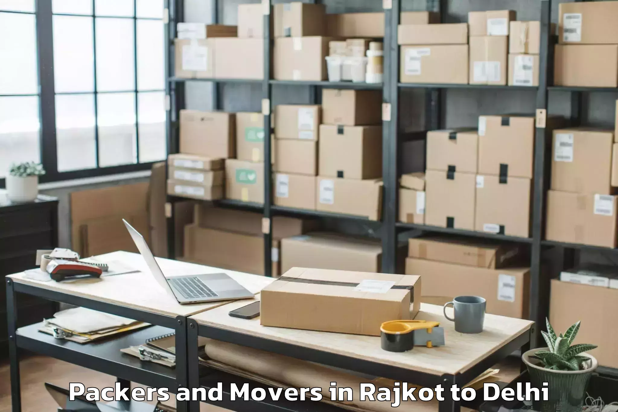 Get Rajkot to Flatted Factory Complex Okhla Packers And Movers